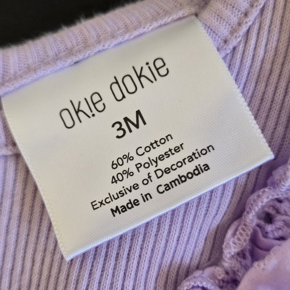 Lot Of 4 Infant Girl's SZ 3 Month OneZs And Dress Spring/Summer Okie Dokie - Picture 13 of 15